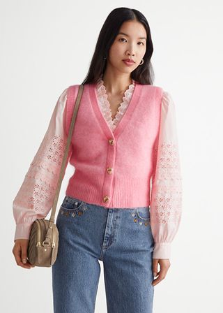 & Other Stories + Strawberry Button Knit Vest