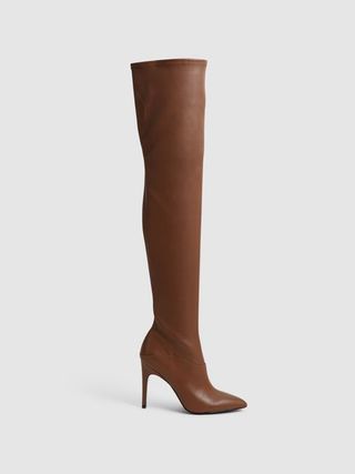 Reiss + Tan Caia Over the Knee Leather Boots