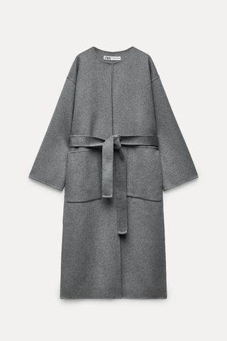 Zara + Double Faced Wool Blend Coat