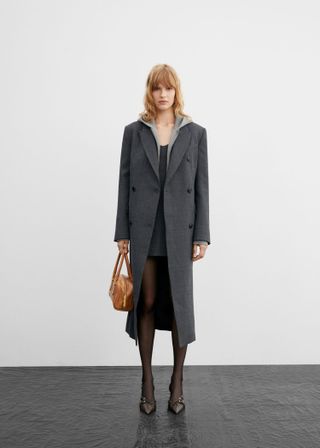 Mango + Double-Breasted Wool Coat