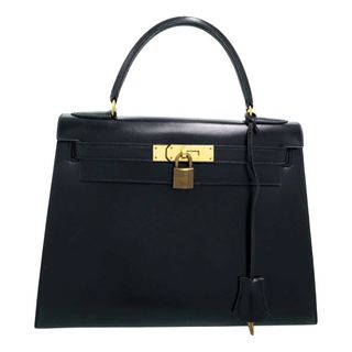 Hermès + Pre-Owned Kelly 28 Leather Handbag in Black
