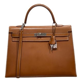 Hermès + Pre-Owned Kelly 35 Leather Handbag in Brown