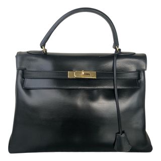 Hermès + Pre-Owned Kelly 32 Leather Handbag in Black