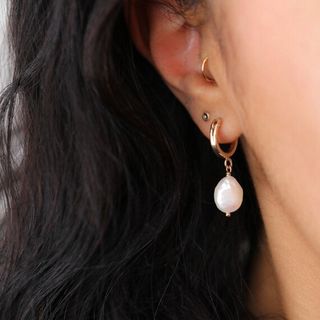 Etsy + Baroque Pearl Hoop Earrings
