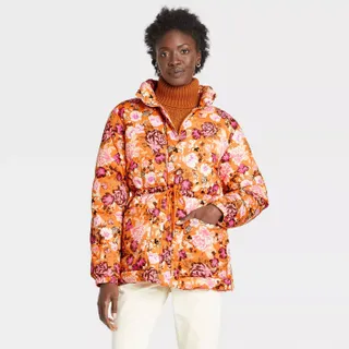 Who What Wear x Target + Floral Puffer Jacket