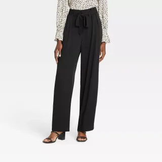 Who What Wear x Target + Belted High-Rise Wide Leg Pants