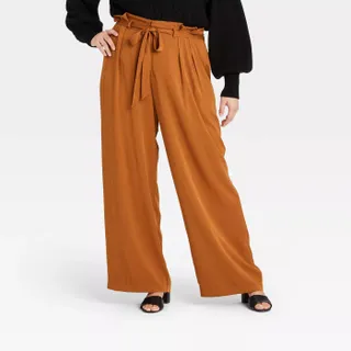 Who What Wear x Target + Belted High-Rise Wide Leg Pants