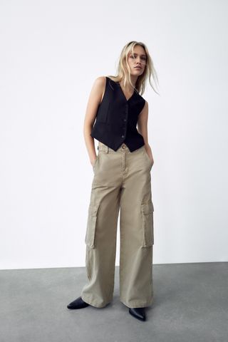 Zara + Wide Leg Cargo Pants