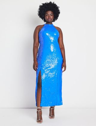 Eloquii + Sequin Maxi Dress With Slit