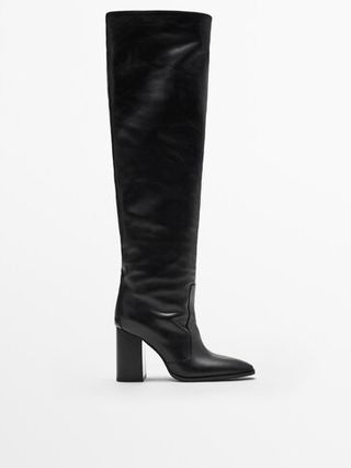 Massimo Dutti + Black Leather Boots