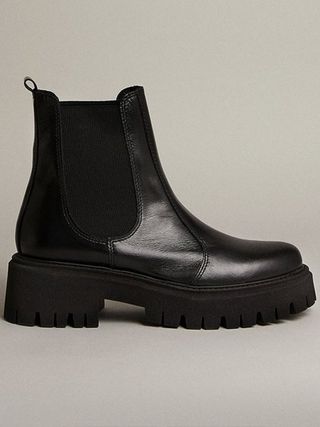 Karen Millen + Ankle Leather Chelsea Boot