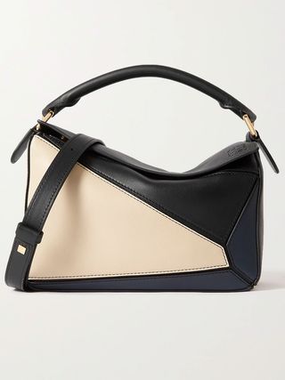 Loewe + Puzzle Small Color-Block Leather Shoulder Bag