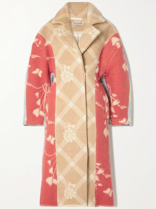 Rave Review + + NET SUSTAIN Sally Patchwork Printed Wool Coat