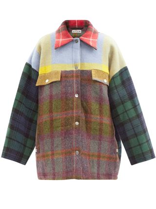 Rave Review + Dottie tartan upcycled-wool jacket