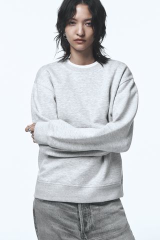 Zara + Minimalist Cotton Blend Sweatshirt