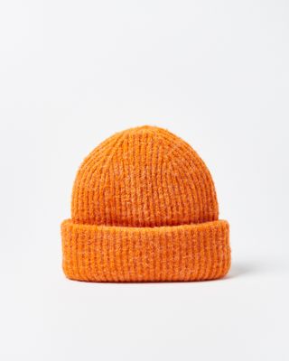 Oliver Bonas + Orange Rib Knitted Beanie Hat