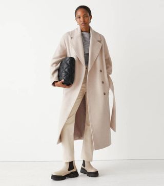 & Other Stories + Belted Voluminous Wool Coat