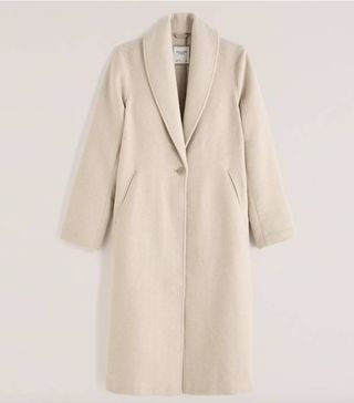 Abercrombie & Fitch + Wool-Blend Double Cloth Blanket Coat