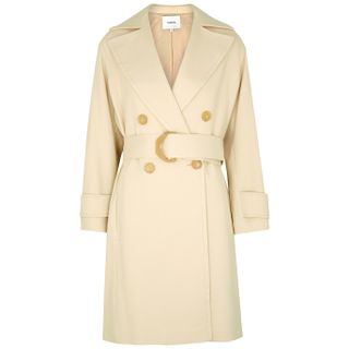 Vince + Cream Belted Stretch-Cotton Coat