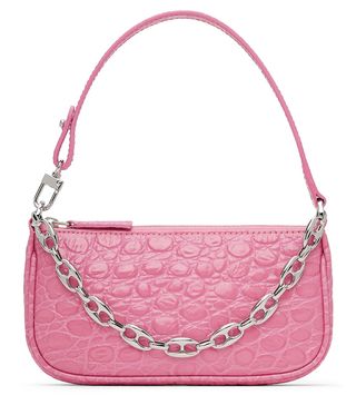 By Far + Pink Croc Mini Rachel Bag