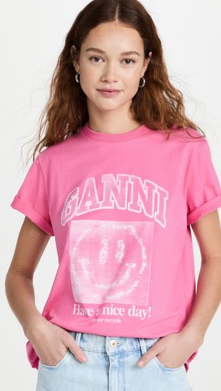 Ganni + Basic Jersey T-Shirt