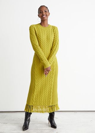 & Other Stories + Cable Knit Midi Dress