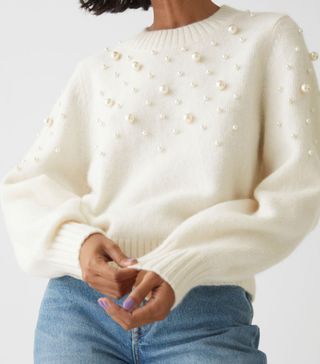 & Other Stories + Pearl Bead Knit Jumper