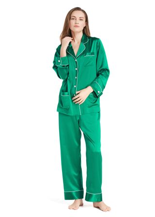 Lilysilk + 22 Momme Chic Trimmed Silk Pajamas Set
