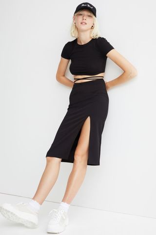 H&M + Tie-Detail Skirt