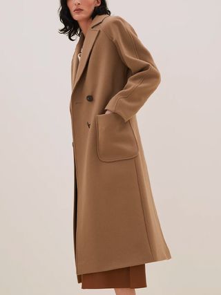 Autograph + Wool Rich Double Breasted Coat With Cashmere