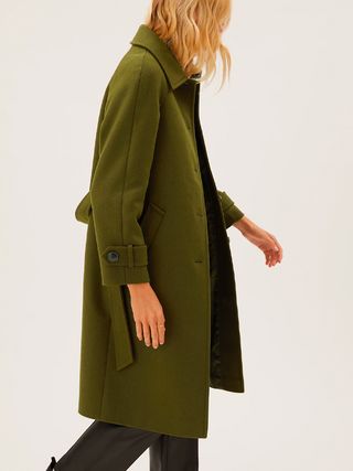 M&S Collection + Belted Longline Car Coat With Wool