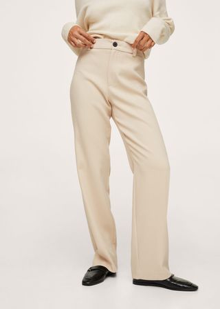 Mango + High-Waist Straight Pants