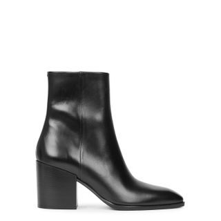 Aeydē + Leandra 80 Black Leather Ankle Boots