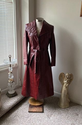 Etsy + Vintage 1970s Full Length Leather Coat