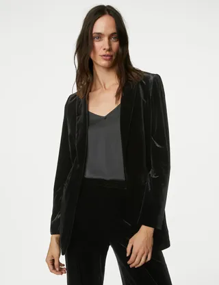 M&S Collection + Velvet Relaxed Single Breasted Blazer