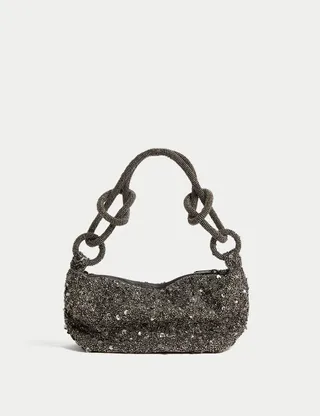 M&S Collection + Sequin Beaded Shoulder Bag