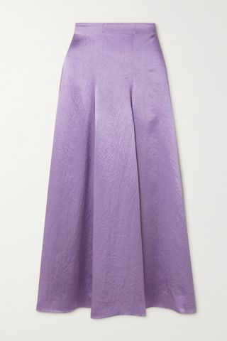 Vince + Pleated Satin Skirt