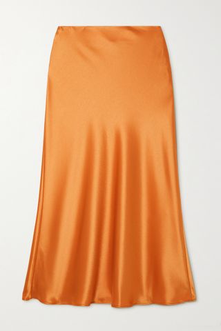 Galvan + Valletta Satin Midi Skirt