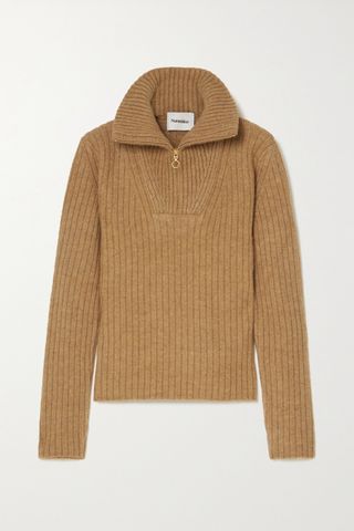 Nanushka + Ryo Zip-Front Knitted Sweater