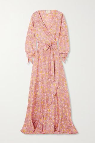 Hannah Artwear + + Net Sustain Luna Floral-Print Silk Wrap Maxi Dress