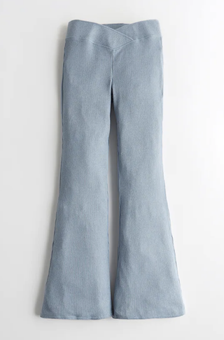 Gilly Hicks + High-Rise Ribbed Wrap Flare Pants