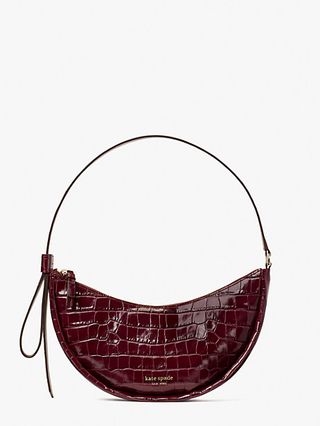 Kate Spade + Smile Croc-Embossed Leather Small Shoulder Bag