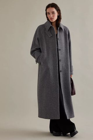 Anthropologie + Collared Wool-Blend Maxi Coat