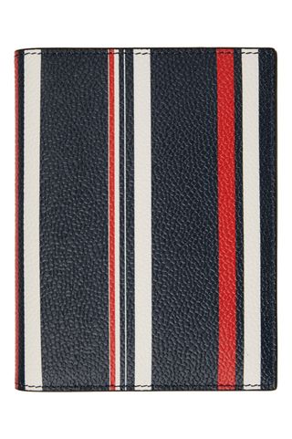 Thom Browne + Navy Striped Passport Holder