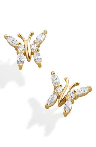 BaubleBar + Butterfly 18k Gold Vermeil Stud Earrings