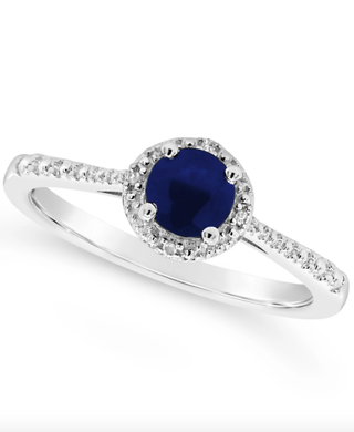 Macy's + Sapphire and Diamond Accent Ring in Sterling Silver