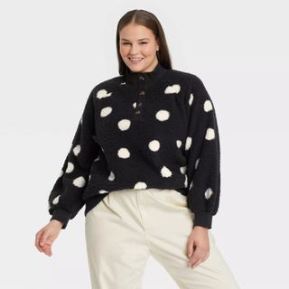 Who What Wear x Target + Henley Neck Pullover Sweater
