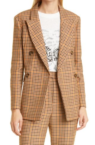 Ted Baker + Eelise Check Double Breasted Blazer