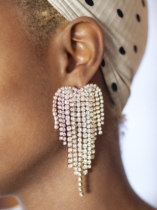 Ettika + Gala Crystal Fringe 18k Gold Plated Earrings