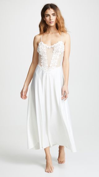 Flora Nikrooz + Showstopper Charmeuse Gown With Lace
